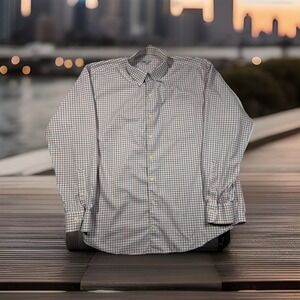 Peter Millar XL Mens Button Up Dress Shirt Plaid White Red Blue